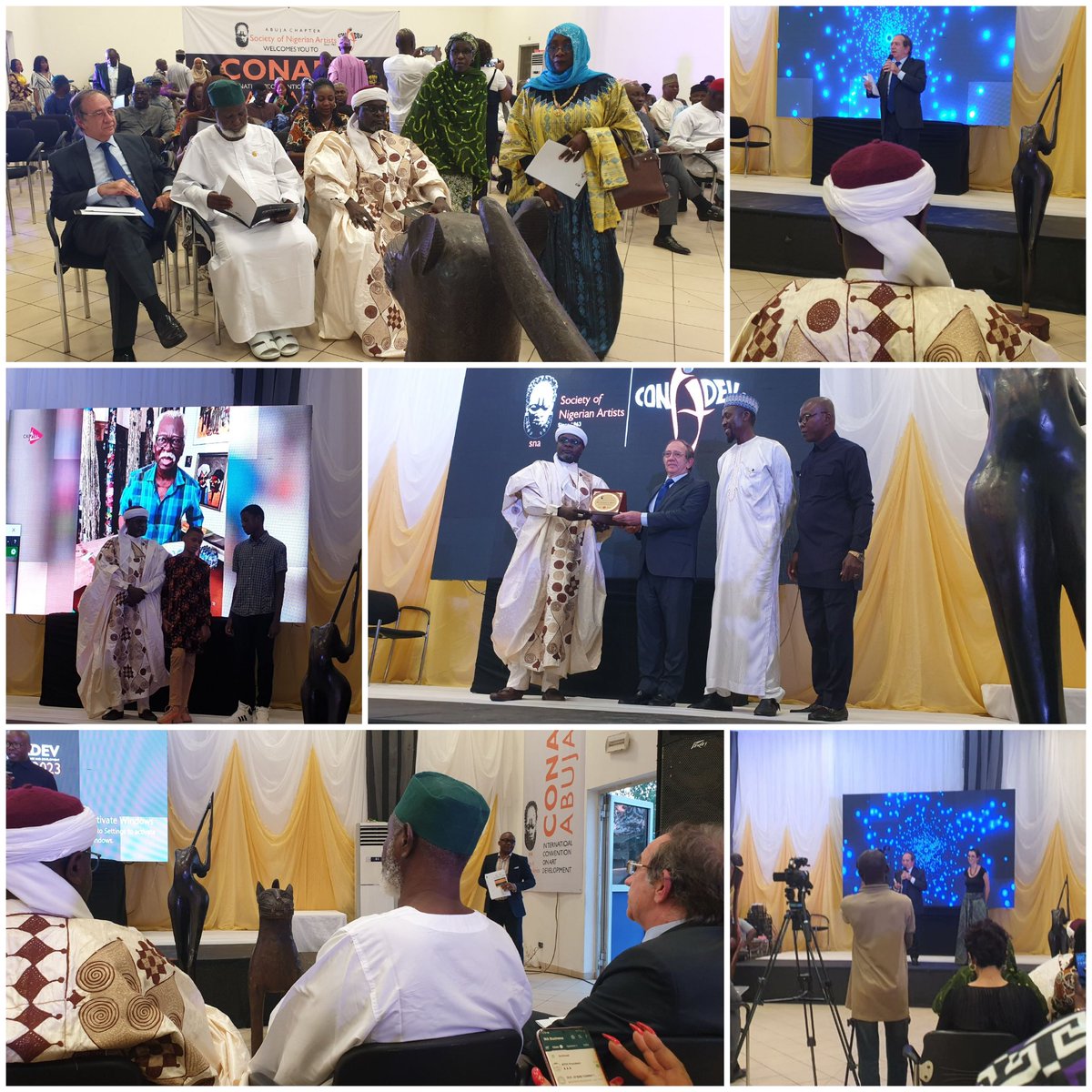EmbEspAbuja's tweet image. Congratulations to Society of Nigerian Artists &amp;amp; its National President Muhammad Sulaiman for a successful Convention on Arts &amp;amp; Development #CONADEV. We appreciate your recognition to @EmbEspAbuja.