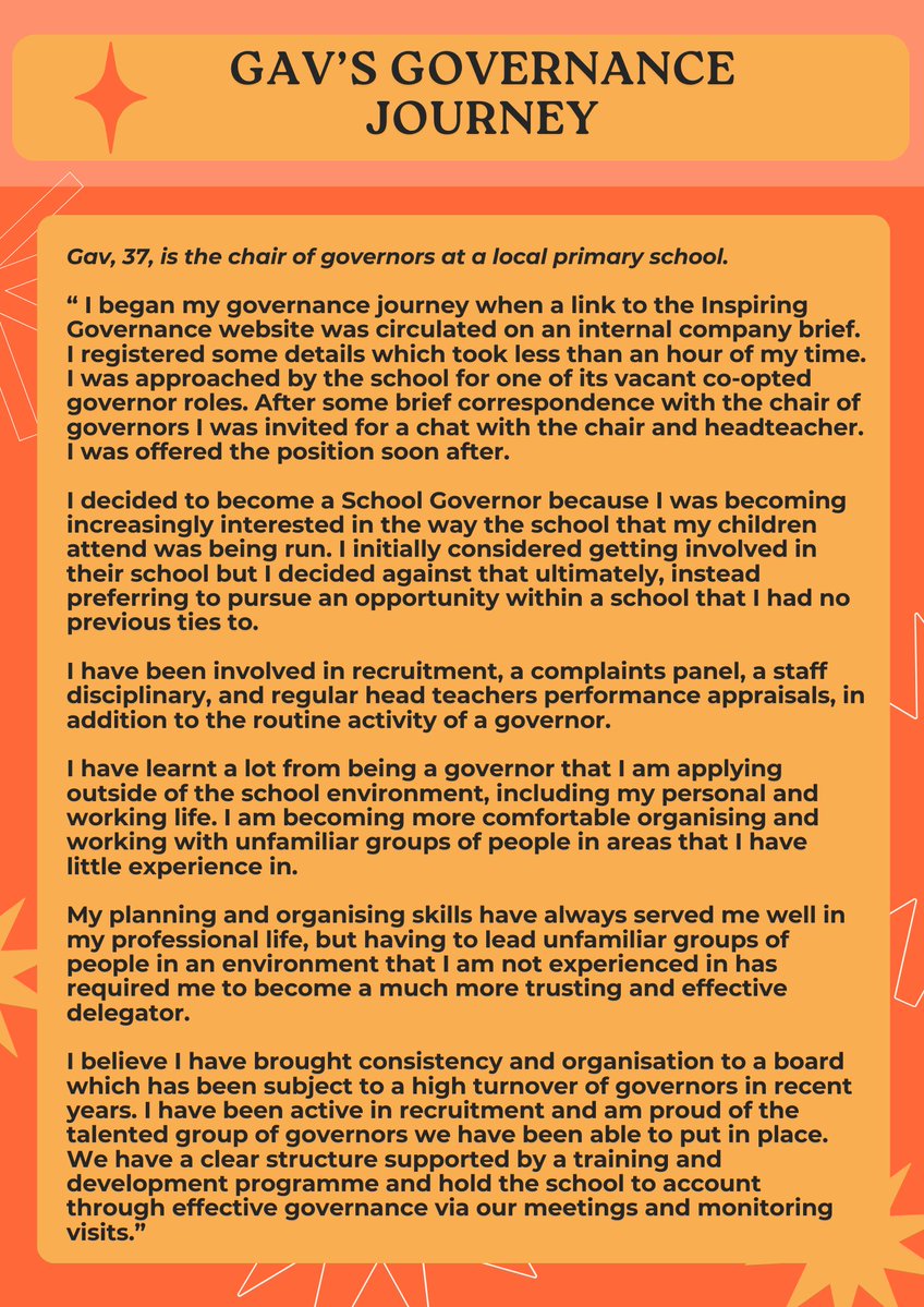 📈 School governors get to build and develop new skills as part of their role.

Read about how Gav improved skills for his professional life through his voluntary work in School Governance 🏫 ⬇️

Make the step to build your own at 👉 bit.ly/3vFu4pb

#WakefieldonBoard