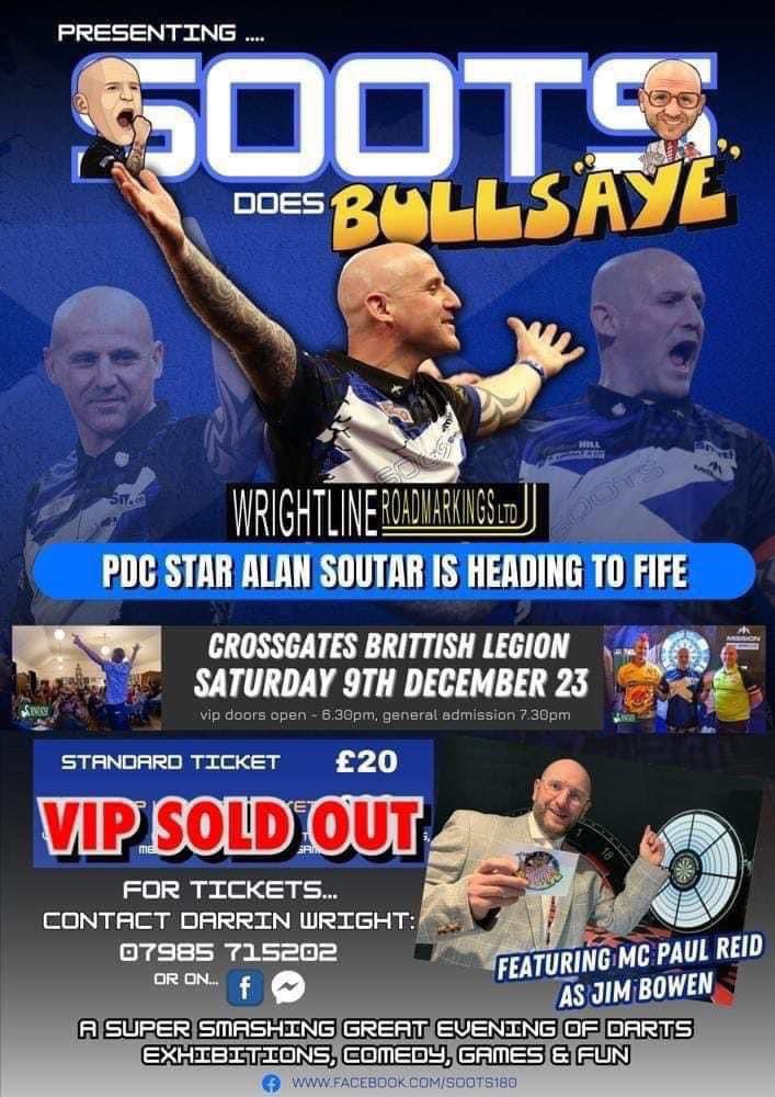🎯 Tickets still available 🎯
  Saturday 9th December
      Message me direct! 

If you can share this around for me please! 

Anybody that’s already got tickets I’d appreciate if you can sort out payment ASAP - cash or bank transfer would be good <a href="/soots180/">Alan Soutar</a>