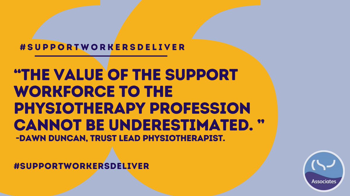 AssociatesAtCSP's tweet photo. The contribution to services by support workers enhances patient outcomes; improves patient experience and increases the efficiency of Physiotherapy. The value of the support workforce to the physiotherapy profession cannot be underestimated. #SupportWorkersDeliver https://t.co/IRNaCdHQVB