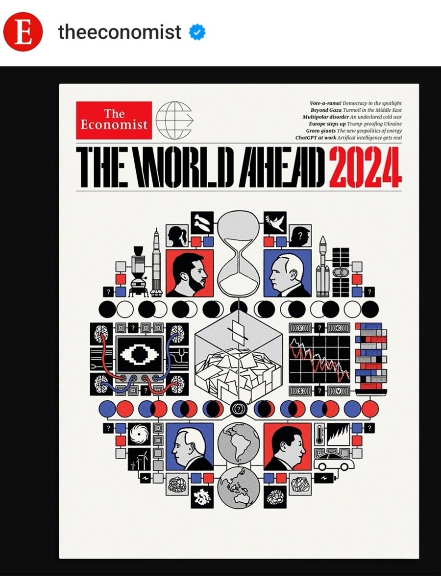The Economist dergisi 2024'ü kapağına çizmiş.