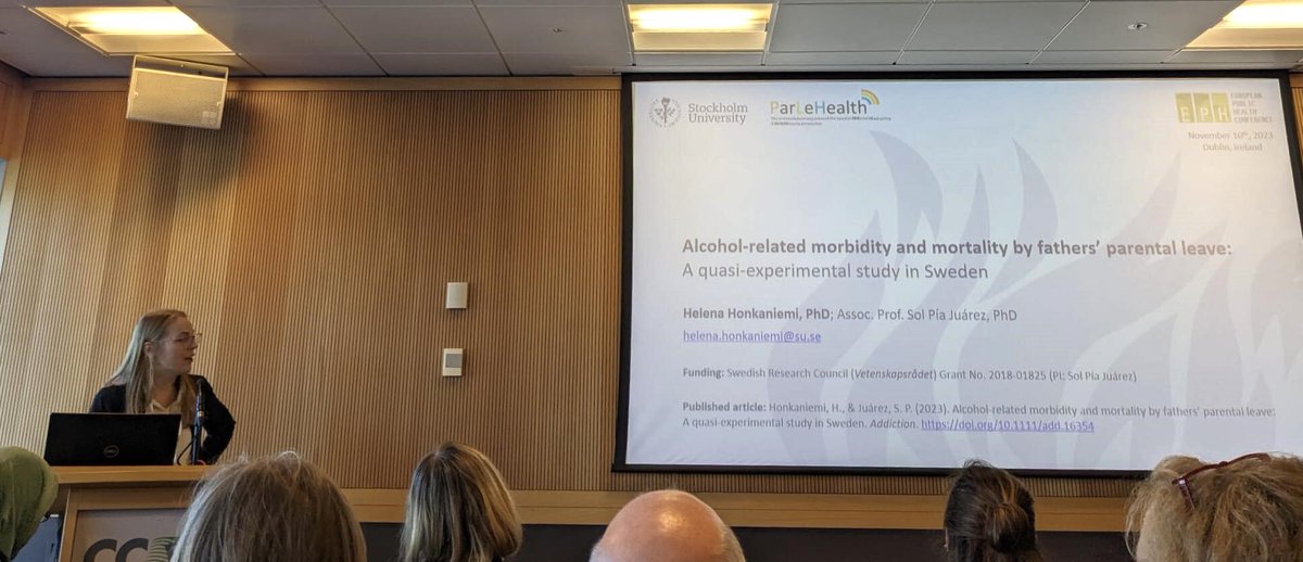 Dr. Helena Honkaniemi (@h_honkaniemi) on Twitter photo Presenting our work on #alcohol following fathers' #parentalleave at #EPH2023 in Dublin - thank you to all who attended and participated in the discussion! @EUPHA <a href="/ParLeHealth/">ParLeHealth</a> <a href="/501_Juarez/">Sol Juarez</a> Presenting our work on #alcohol following fathers' #parentalleave at #EPH2023 in Dublin - thank you to all who attended and participated in the discussion! @EUPHA <a href="/ParLeHealth/">ParLeHealth</a> <a href="/501_Juarez/">Sol Juarez</a>