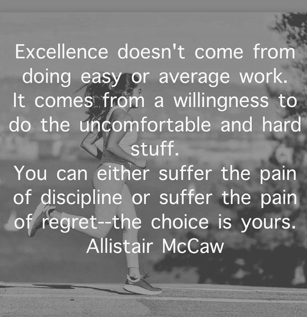 Excellence doesn’t come from doing easy or average work…