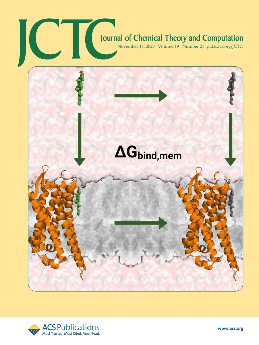We are thrilled to have our article 'Alchemical Free Energy Calculations on Membrane-Associated Proteins' accepted as Journal Cover at @JCIM_JCTC pubs.acs.org/doi/full/10.10…
Thanks to @MPapadourakis for designing the cover art!