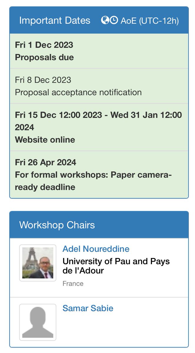 Reminder !!! 
Workshop proposal deadline is approaching on December 1, 2023. Send in your workshop proposal. For more details check: conf.researchr.org/track/ict4s-20… 
 #ICT4S2024 #ICT #sustainability #GreenIT