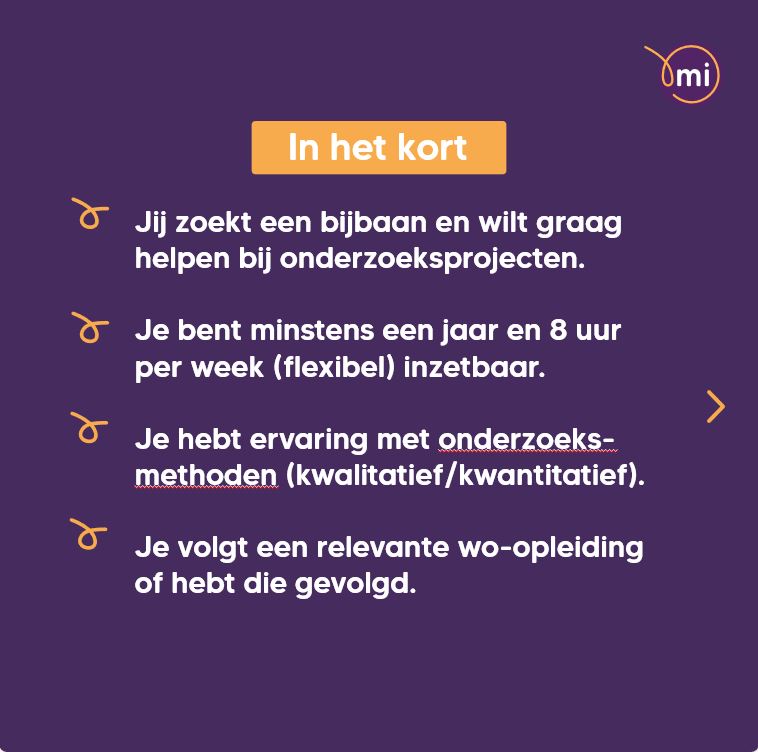 Op zoek naar een flexibele bijbaan voor minstens 8 uur per week? En wil je ervaring opdoen met het ondersteunen van onderzoeksprojecten op het gebied van sport en bewegen? Word #onderzoeksassistent!
👉 mulierinstituut.nl/over-mulier/we…