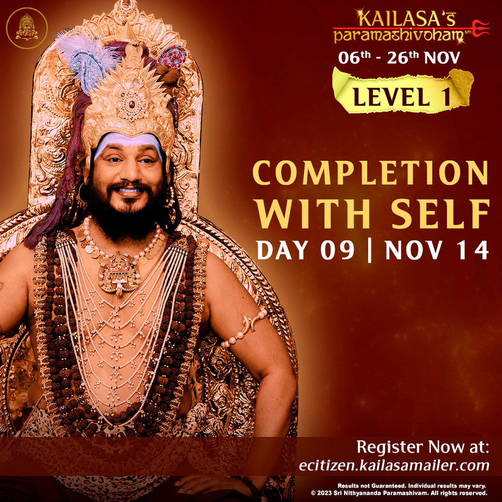 KailasaTamil's tweet image. Welcome to the ninth day of Paramashivoham Level-1. Join us as we uncover the methods to escape pain and suffering, creating deep inner healing through the completion process.

Register for exclusive two-way video-conferencing access: ift.tt/tKFdTM3

#Nithyananda #KAIL…