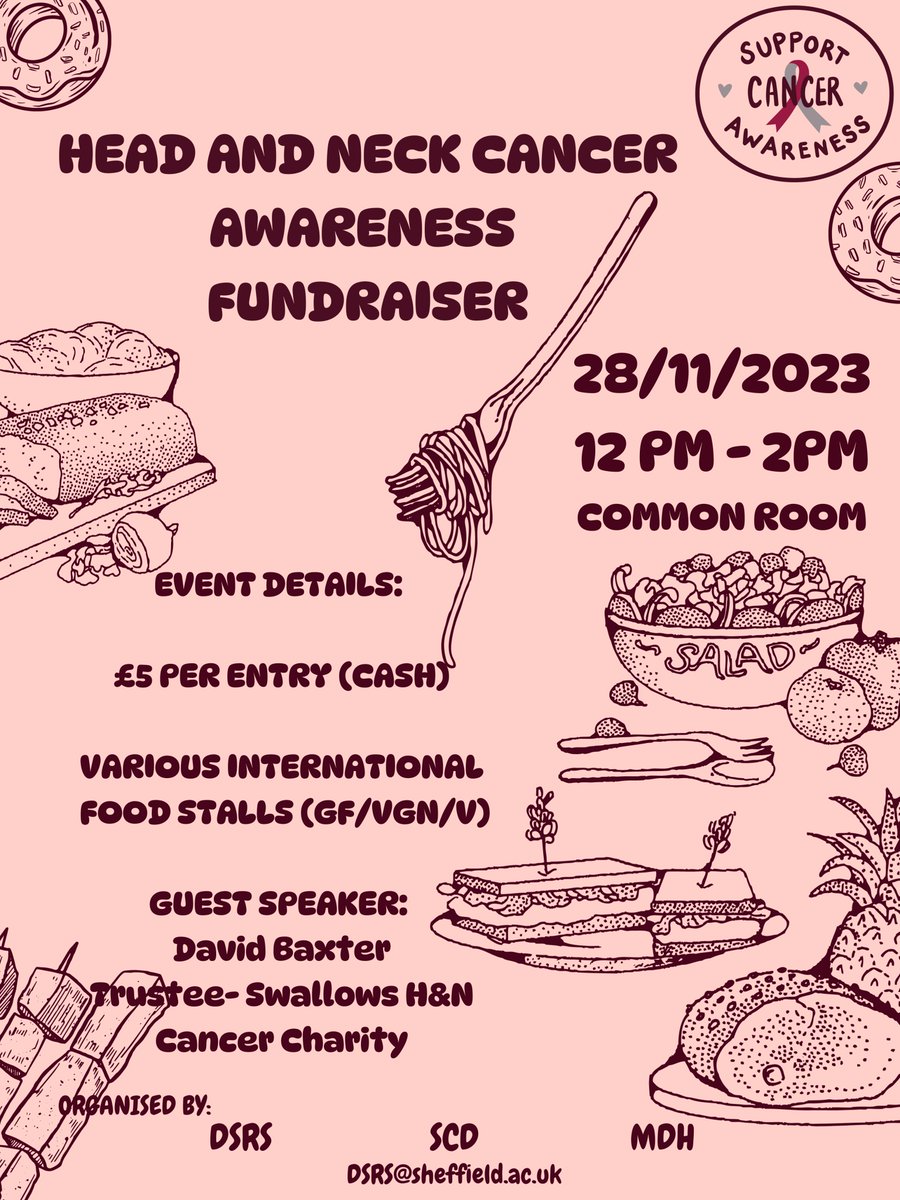 School of Clinical Dentistry | Sheffield (@shefdentistry) on Twitter photo Date for your diary - the School of Clinical Dentistry's international food Head and Neck Cancer fundraiser will take place on 28th November in the Dental School Common Room <a href="/swallowsgroup/">@swallowsgroup</a> <a href="/DSRSUoS/">Dental School Research Society (DSRS)</a> <a href="/shefunihealth/">Faculty of Health | University of Sheffield</a> Date for your diary - the School of Clinical Dentistry's international food Head and Neck Cancer fundraiser will take place on 28th November in the Dental School Common Room <a href="/swallowsgroup/">@swallowsgroup</a> <a href="/DSRSUoS/">Dental School Research Society (DSRS)</a> <a href="/shefunihealth/">Faculty of Health | University of Sheffield</a>