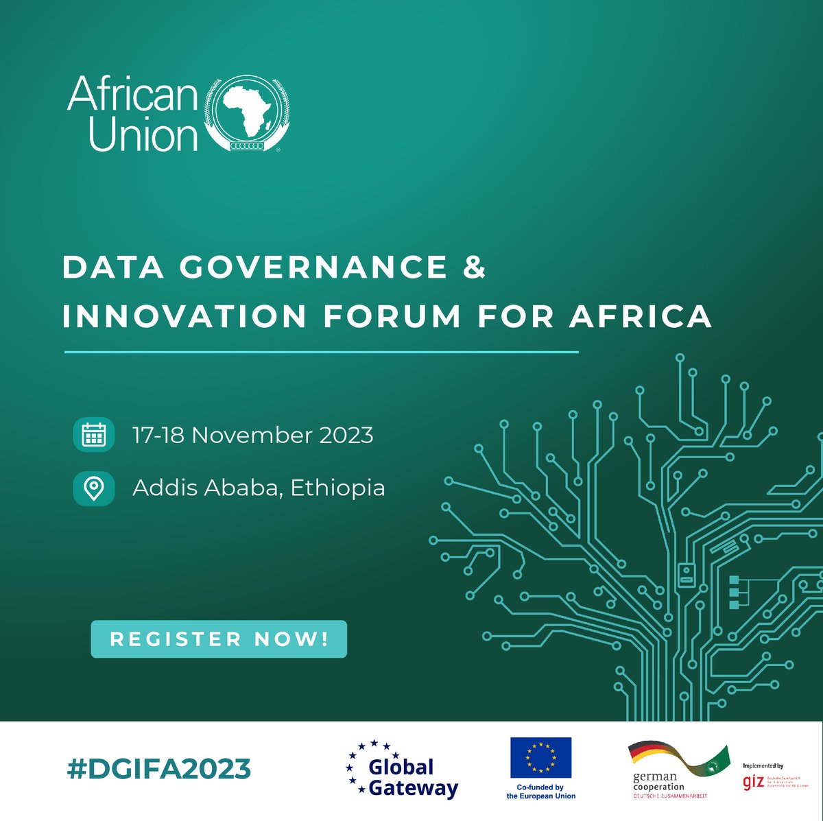 Unlock the future of #datagovernance in #Africa! 🌍
Join us at the Data Governance &amp; Innovation Forum – where ideas meet impact. 🚀 Register now to shape the data landscape!

🗓️17-18 Nov, 2023
🔗Registration link: accreditation.au.int/en/registratio…