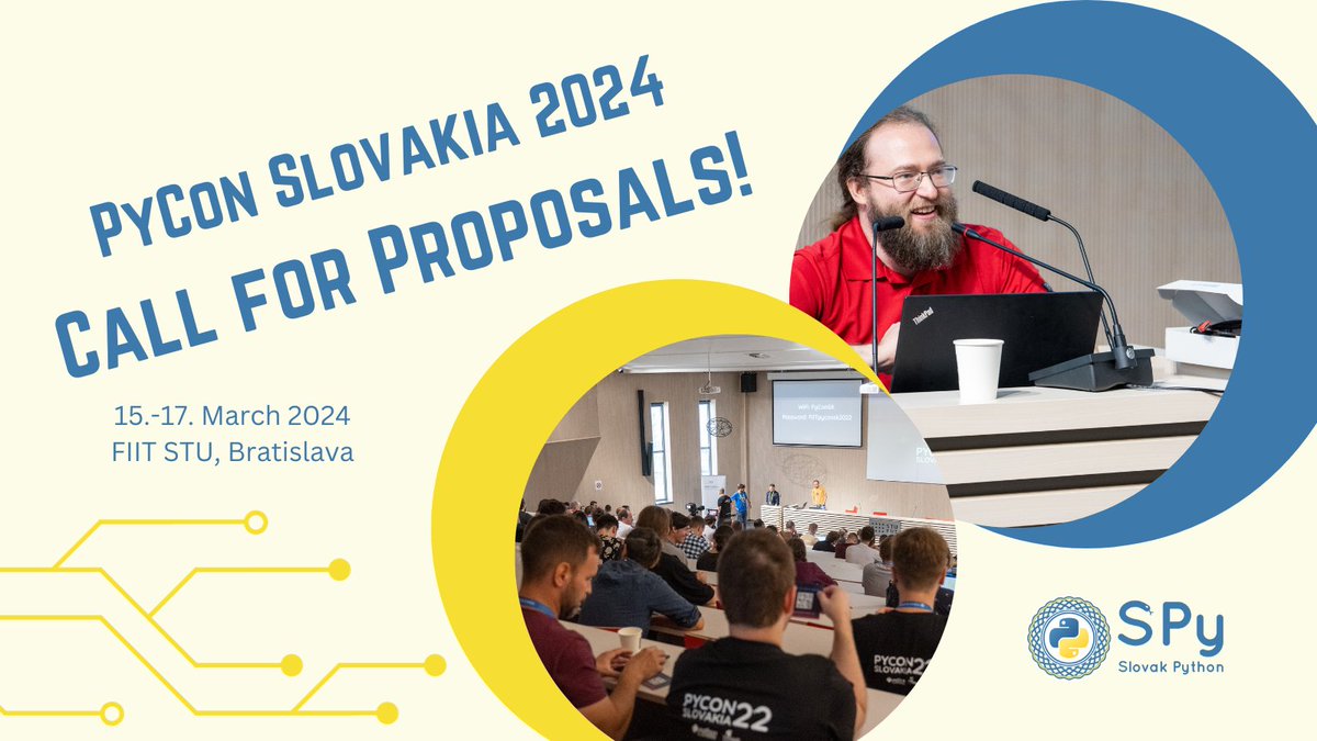 Call for Proposals for PyCon SK 2024 is open! 2024.pycon.sk/en/cfp.html #CFP #PyCon #pythonprogramming