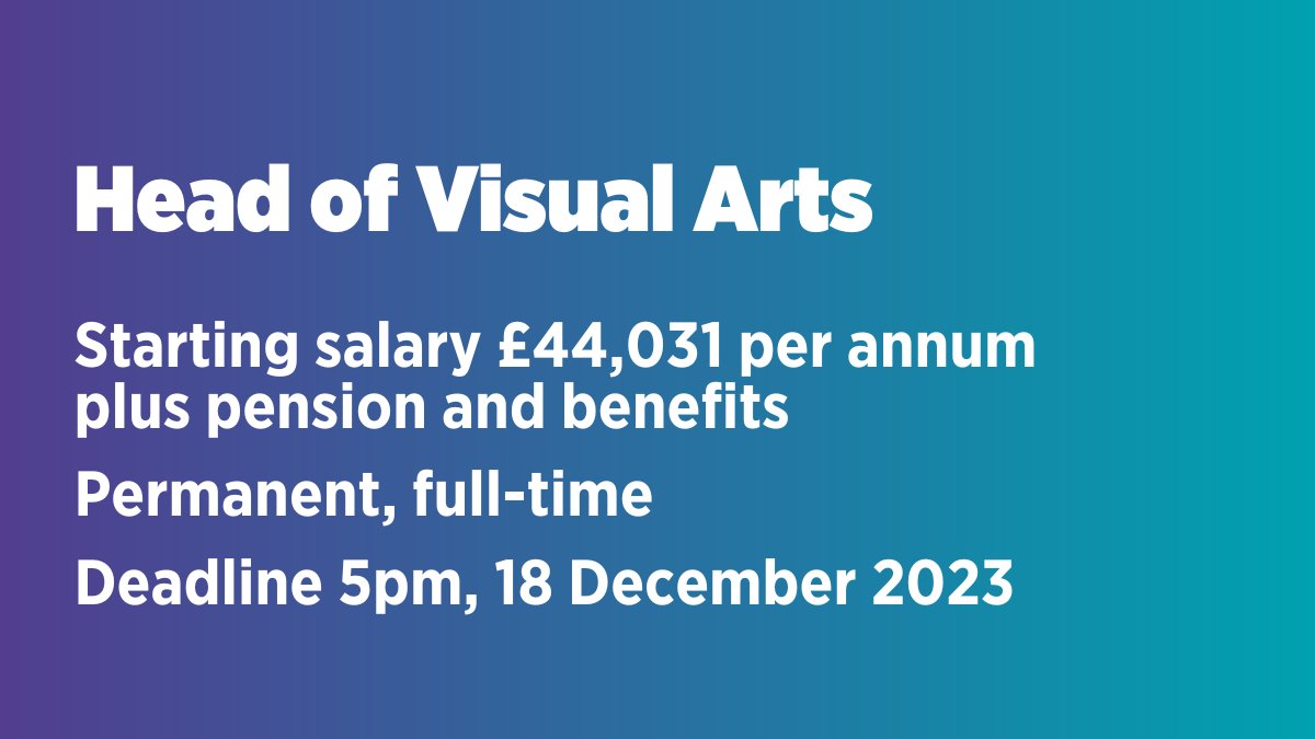 We're looking for an inspirational and confident Head of Visual Arts to lead our work in this area and to join our committed and knowledgeable team 💡

Learn more about the role and how to apply:
creativescotland.com/news-stories/l…