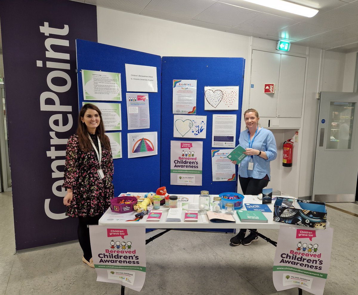 Our Medical Social Work (MSW) Dept is at CentrePoint today to highlight the significance of Bereaved Children's Awareness Week in an acute, adult hospital & to promote the bereavement programme run by SVUH MSW. Learn more at stvincents.ie/departments/me… #BCAW #MSW #BereavementCare