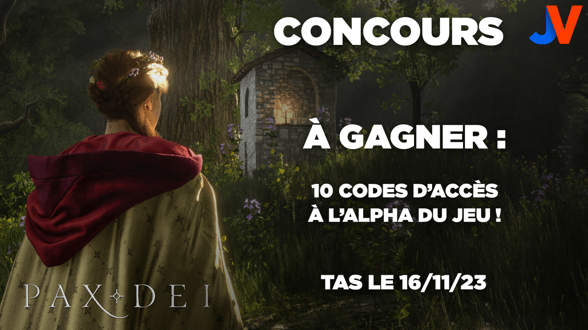 JV - Jeux vidéo (@jvcom) on Twitter photo ⚔🛡⚒ CONCOURS PAX DEI - ALPHA ⚒🛡⚔
Le MMO Sandbox Social Pax Dei rentre en Alpha ce mardi 14 novembre ! Tentez de gagner votre code d'accès pour participer à une expérience originale sous Unreal Engine 5 !
⚔ RT + Follow <a href="/JVCom/">JV - Jeux vidéo</a> ⚔
🛡 10 gagnants 🛡
docs.google.com/document/d/1qz… ⚔🛡⚒ CONCOURS PAX DEI - ALPHA ⚒🛡⚔
Le MMO Sandbox Social Pax Dei rentre en Alpha ce mardi 14 novembre ! Tentez de gagner votre code d'accès pour participer à une expérience originale sous Unreal Engine 5 !
⚔ RT + Follow <a href="/JVCom/">JV - Jeux vidéo</a> ⚔
🛡 10 gagnants 🛡
docs.google.com/document/d/1qz…
