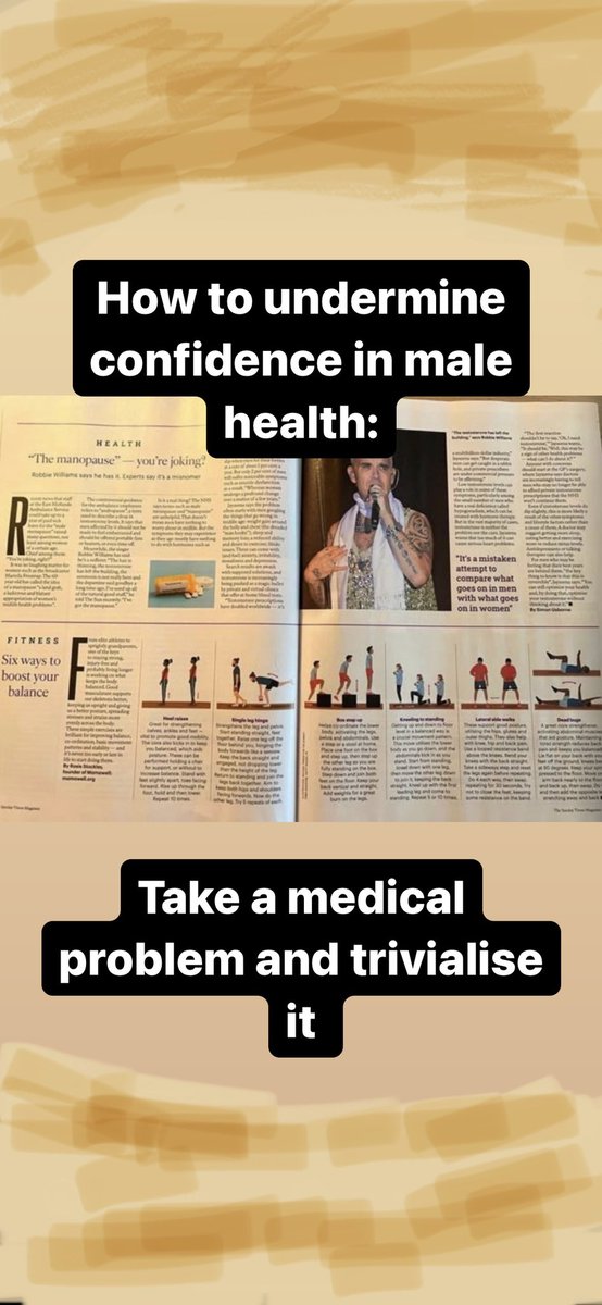 With &gt; 12% of men over 40 and 50% of type 2 diabetic men having low Testosterone, this type of article simply means less men will come forward for the help they need. This is nothing to do with women’s health and competing with menopause. Shameful. #trt #menshealth #journorequest