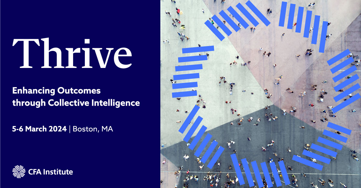 I’m honored to attend and deliver opening remarks for our upcoming conference, Thrive: Enhancing Outcomes through Collective Intelligence taking place March 5-6, 2024. The event will explore how inclusion can drive positive change in our industry: cfainst.is/48ZhAfm