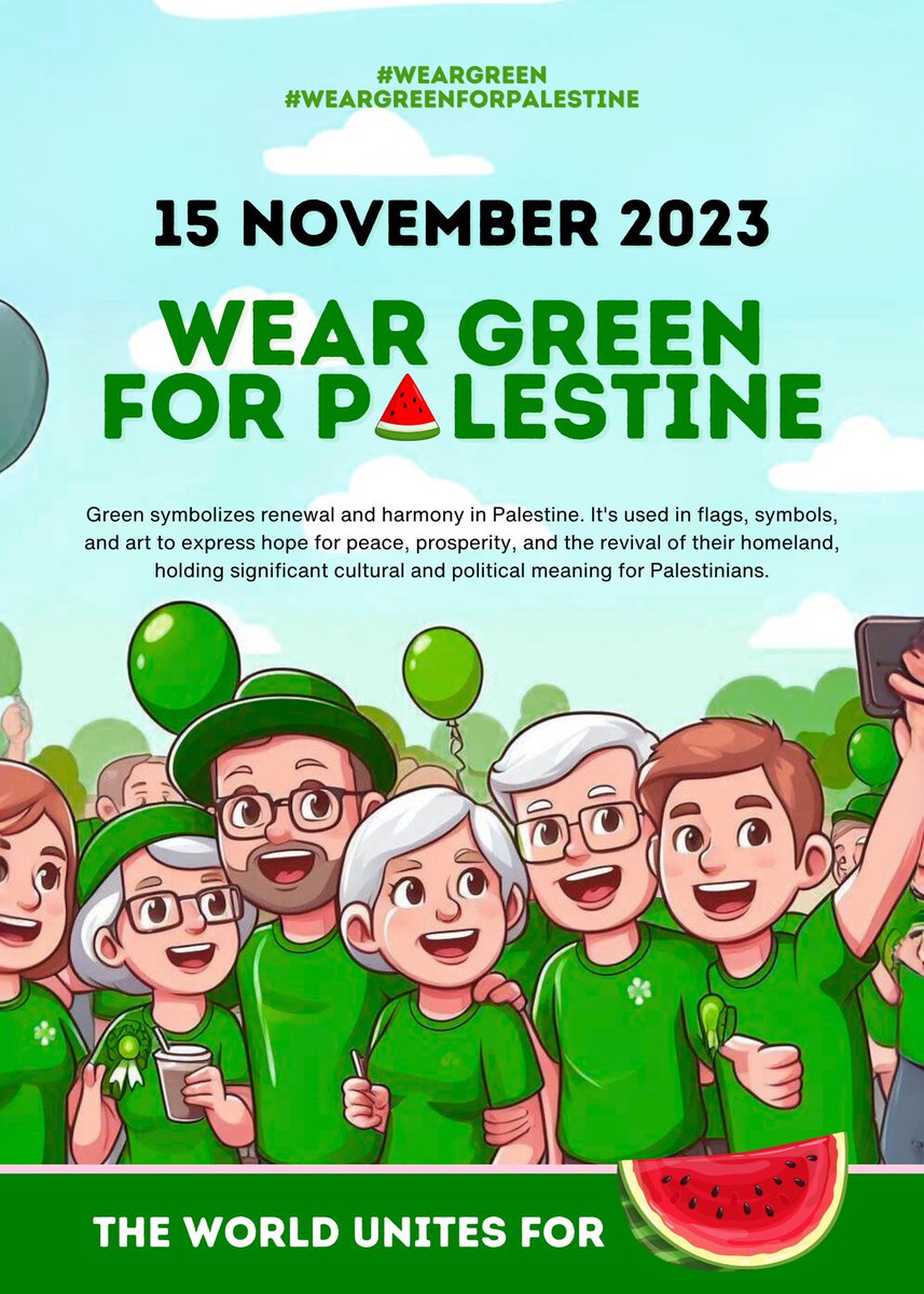 Esok jom pakai baju hijau ramai-ramai!
#weargreen
#weargreenforpalestine
#freepalestine
#Palestine