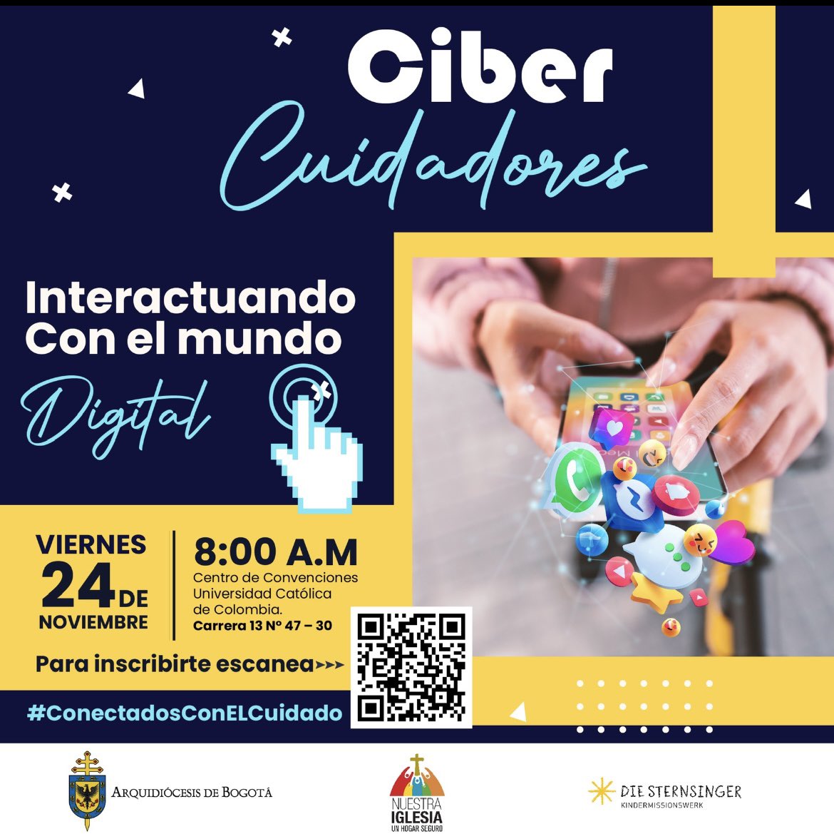 Invitados a la conferencia del Padre Antonio CARRÓN, sacerdote agustino español. Profesor de la Universidad Gregoriana de Roma. 
Viernes 24 de noviembre, a partir de las 8:00 a.m. 
Centro de Convenciones de la Universidad Católica. 
Solo hay que inscribirse en el siguiente QR…