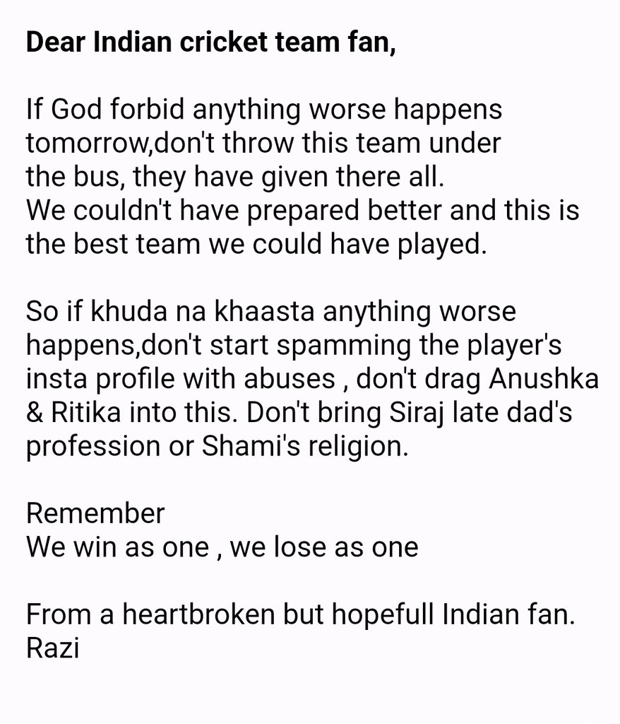 Crick_logist's tweet image. An open letter to every indian cricket team fan, Please read :-
#INDvsNZ