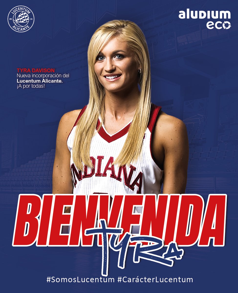 💥 Tyra Davison, refuerzo de lujo para el <a href="/aludium/">Aludium</a> Lucentum

🔹 La estadounidense llega procedente de CB Jairis de #LFEndesa
🔝 Jugadora referente en su paso por Indiana Hoosiers en #NCAAW 

fundacionlucentum.com/tyra-davison-r…

Welcome, <a href="/tbuss3/">Tyra (Buss) Davison</a>! 💙

#SomosLucentum