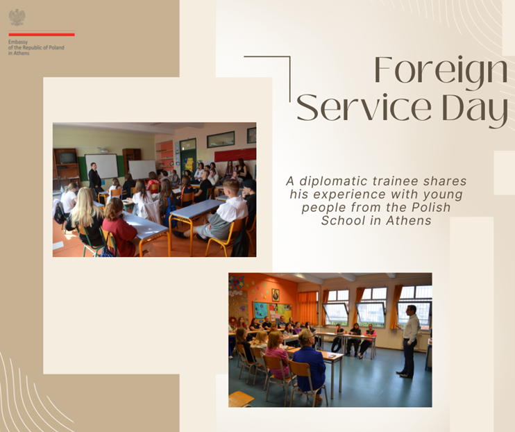 PLinGreece's tweet photo. Educating young adepts of diplomacy is one of the important roles of @AD_MSZ. During diplomatic training, future diplomats learn not only about the everyday work of a diplomat, but also encourage future generations to choose this unique career path. #ForeignServiceDayPL #DSZ2023 https://t.co/3ZBFforttO