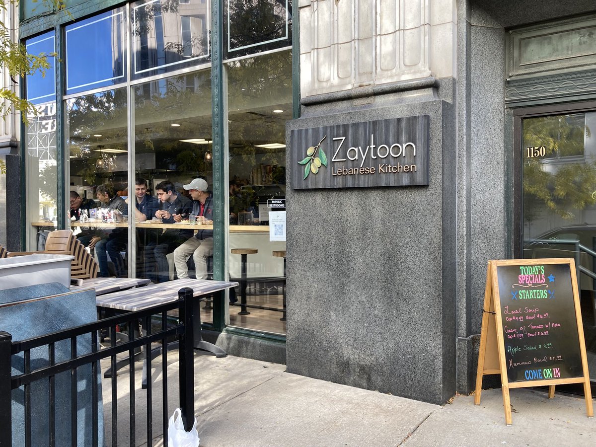 SkrticX's tweet photo. Met David Ina, owner of Zaytoon Lebanese Kitchen at 1150 Huron Rd in @DowntownCLE. He's been running this spot for 6 years, and his family owns Al's Deli on East 9th too. Every visit to Zaytoon is a delight – fresh and quality food every time! Grateful for this neighborhood gem. https://t.co/rqgF9TSBXZ