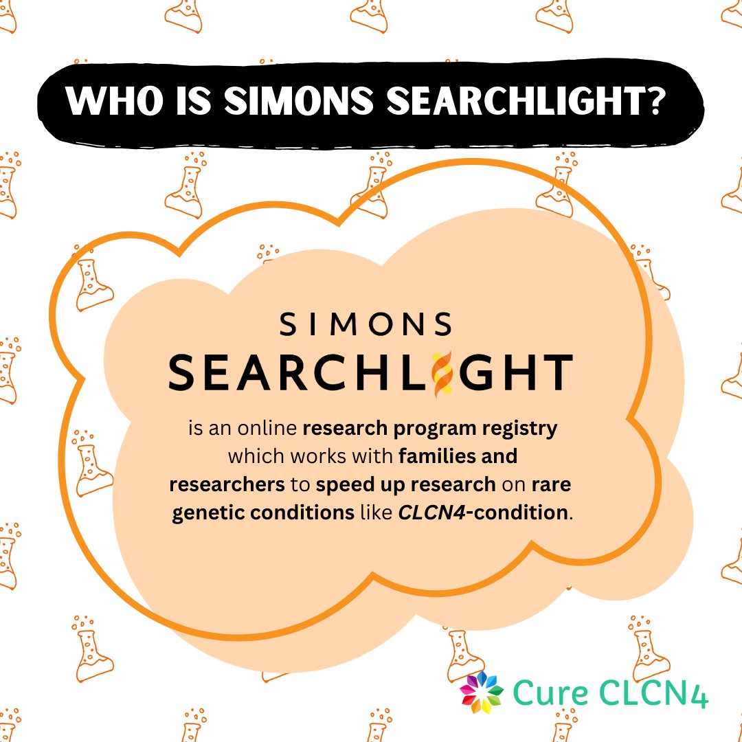CureCLCN4's tweet image. The #clcn4patientregistry is held by #simonssearchlight. But who is Simons Searchlight? To learn more about this foundation and their mission to deepen our understanding of genetic neurodevelopmental conditions please visit: simonssearchlight.org
