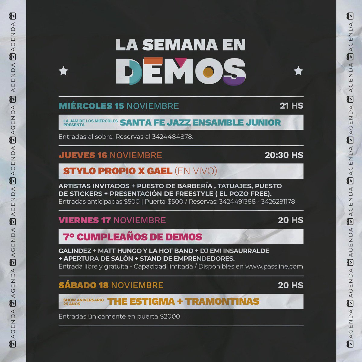 DemosCCE's tweet photo. 🗓️ 𝗘𝘀𝘁𝗮 𝘀𝗲𝗺𝗮𝗻𝗮 𝗲𝗻 𝗗𝗘𝗠𝗢𝗦 🗓️

🥳 Una semana muy especial para que celebremos juntxs los 7 años de DEMOS con grandes eventos durante toda la semana.

👉🏼 Agenda! #NosVemosEnDEMOS https://t.co/vg8TtevDfx