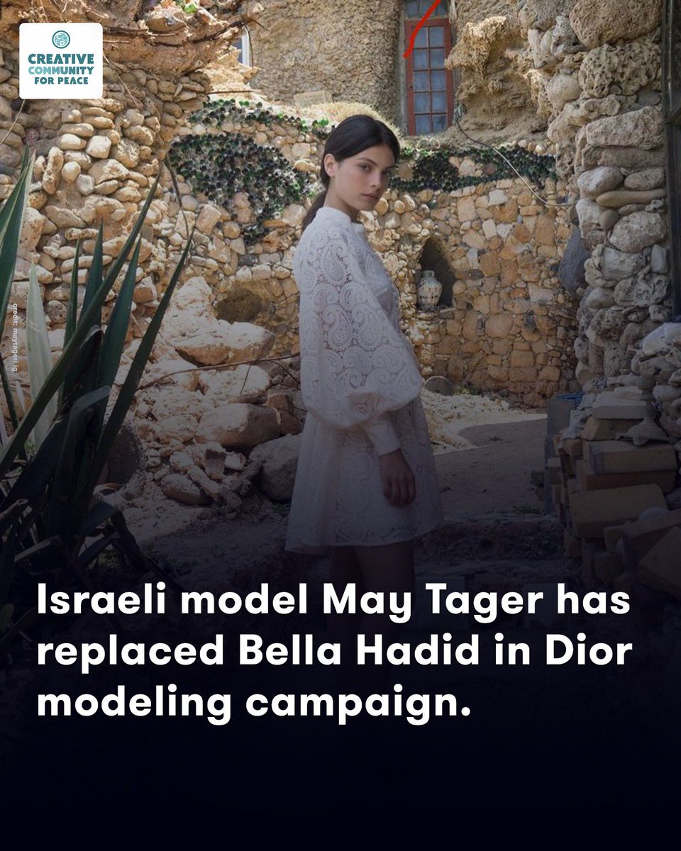 CCFPeace's tweet photo. Brands have had enough of Bella Hadid's antisemitism.
Dior makes a powerful move by replacing Bella Hadid, known for her history of antisemitism, with Israeli model #MayTager .
May Tager impressive resume spans from Lacoste to Louis Vuitton. https://t.co/QFQzhPsJ4a