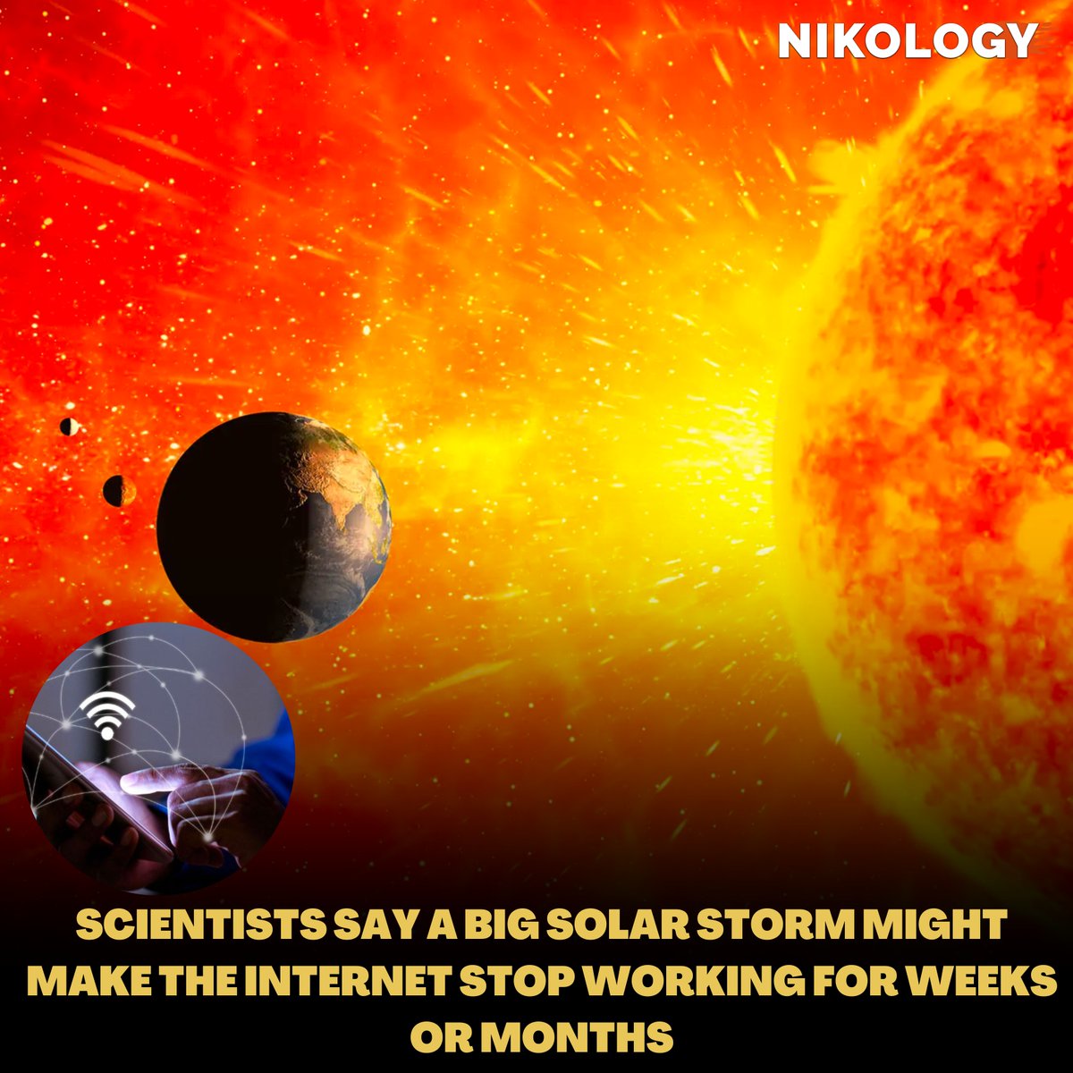 Solar storms, characterized by intense bursts of energy like solar flares and coronal mass ejections (CMEs), pose a threat to Earth's communication systems.

#solarflare #universe #sun #internet #wifi #news #nikology #mehersheikh