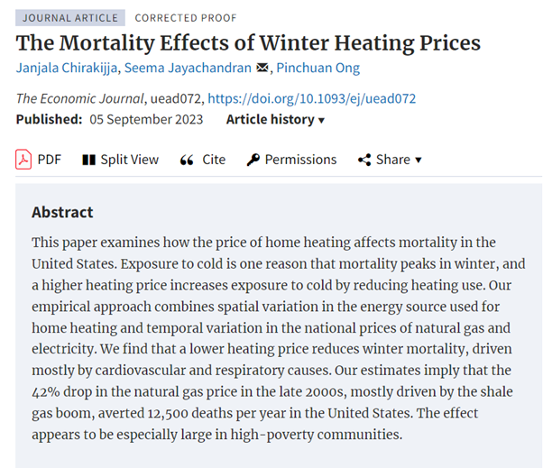 The Economic Journal (@ej_res) on Twitter photo Forthcoming in EJ: ‘The Mortality Effects of Winter Heating Prices,’ by Janjala Chirakijja, Seema Jayachandran, Pinchuan Ong doi.org/10.1093/ej/uea… <a href="/J_Chirakijja/">Janjala (Pom) Chirakijja</a> <a href="/seema_econ/">Seema Jayachandran</a> <a href="/RoyalEconSoc/">Royal Economic Society</a> @OUPEconomics #EconTwitter Forthcoming in EJ: ‘The Mortality Effects of Winter Heating Prices,’ by Janjala Chirakijja, Seema Jayachandran, Pinchuan Ong doi.org/10.1093/ej/uea… <a href="/J_Chirakijja/">Janjala (Pom) Chirakijja</a> <a href="/seema_econ/">Seema Jayachandran</a> <a href="/RoyalEconSoc/">Royal Economic Society</a> @OUPEconomics #EconTwitter