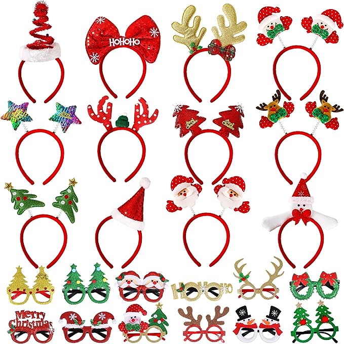 Your guests will love this 12pcs Christmas Glasses Frame And 12pcs Headbands Set With 24 Cute Designs. Purchase today at partysupplyboxes.com
partysupplyboxes.com/p/party-suppli…
#christmasfavors #christmasglasses #headbands #24designs #antlers #trees #santa #snowmen #merrychristmas #hats