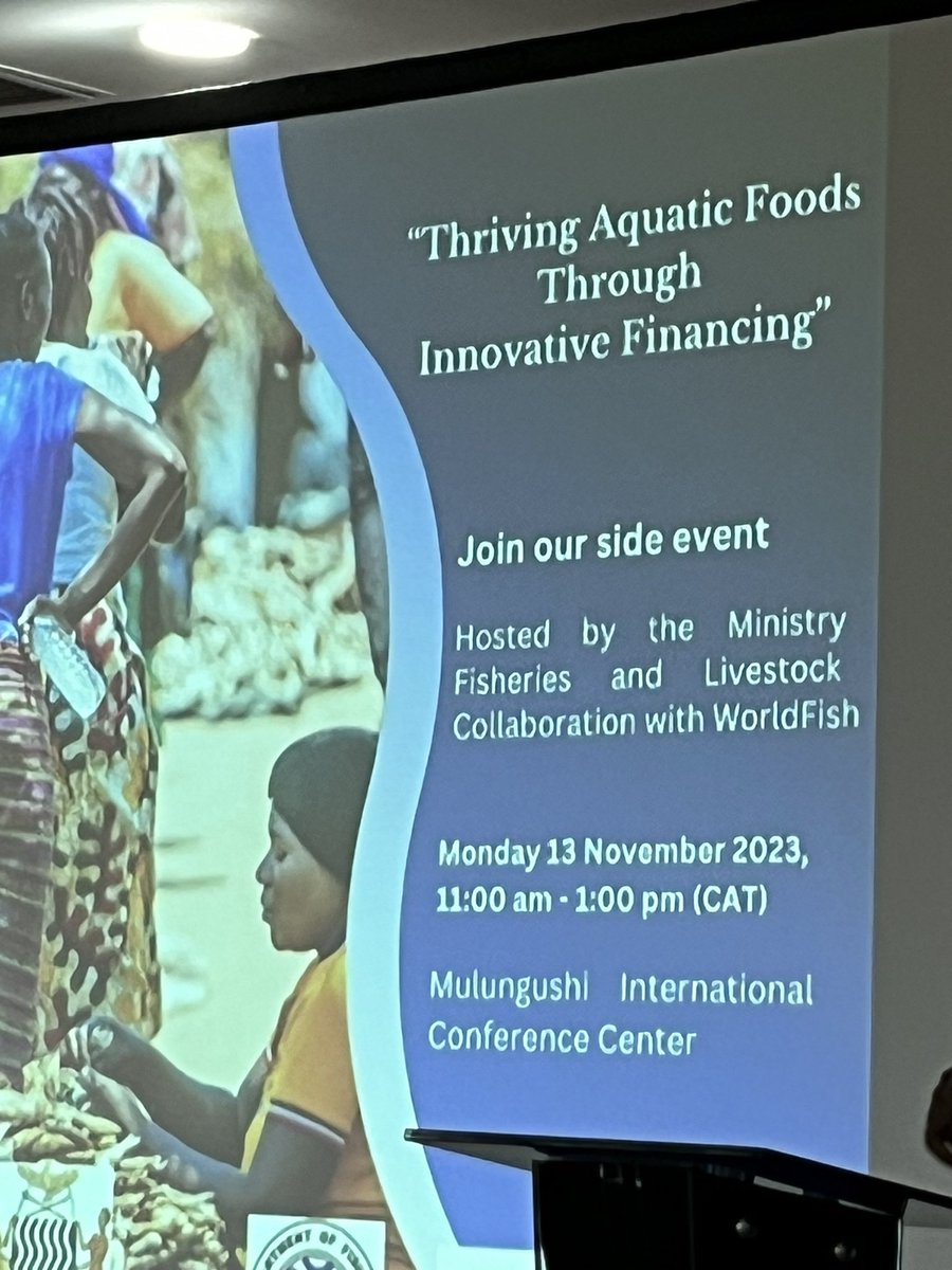 Full house attendance of an event jointly hosted by @WorldFishCenter and the M.o.Fisheries and Livestock of Zambia on Innovative financing for aquaculture in Zambia.