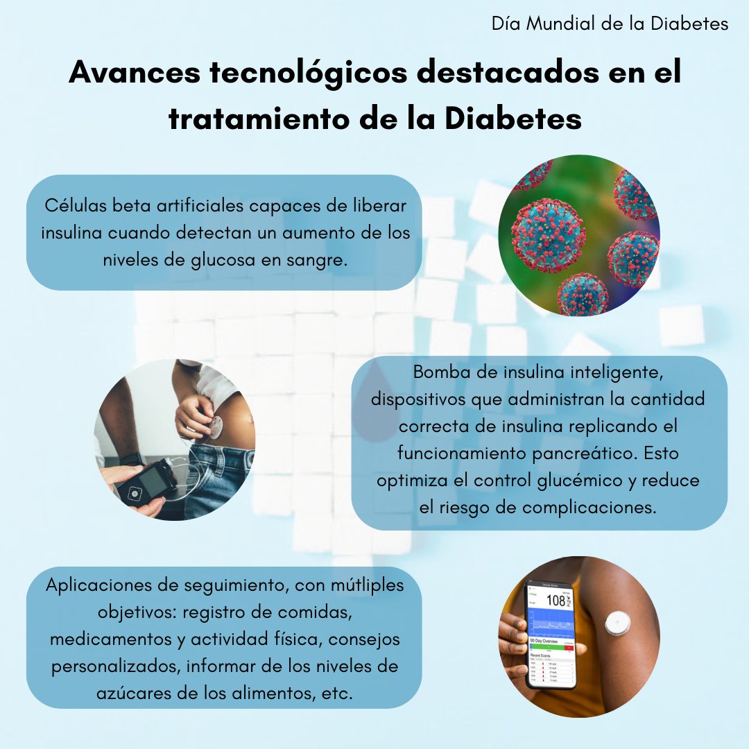AlfaIOT's tweet photo. Hoy, #DíaMundialdelaDiabetes, queremos concienciar sobre una enfermedad que padecen millones de personas. Gracias a la #tecnología, pueden controlar y cuidar su salud de manera precisa. Os contamos algunos #avances😁 #diabetes #techtrends #techworld #IoT #diabetes #innovacion https://t.co/ntN9hW6oTF