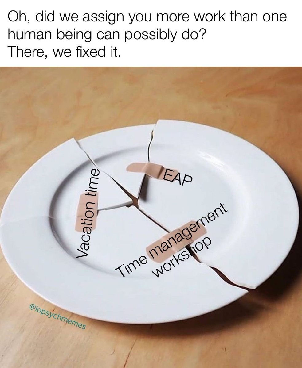 Primary stress interventions try to address stress at its source, and they are more effective than secondary or tertiary ones that help you cope better or manage your symptoms.
#stress #OHPsych #IOPsych #iopsychmemes #psychology #psychologymemes #psychmemes #APpsych (rerun)