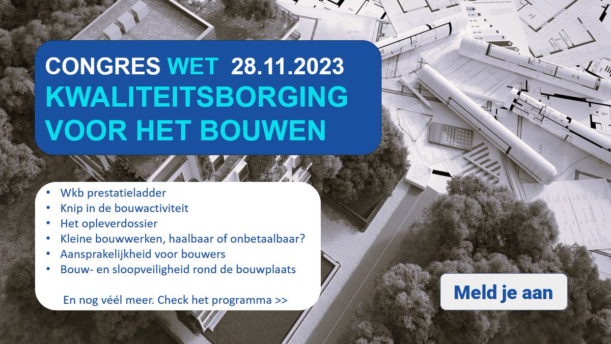 De Wkb gaat op 1 januari 2024 van start. In de afgelopen jaren hebben marktpartijen proefgedraaid met de nieuwe manier van werken. Wat zijn de bevindingen, wat hebben we geleerd, wat gaat goed en waar moeten de we komende tijd aan werken? Meld je aan via ow.ly/SOUZ50Q7kHa
