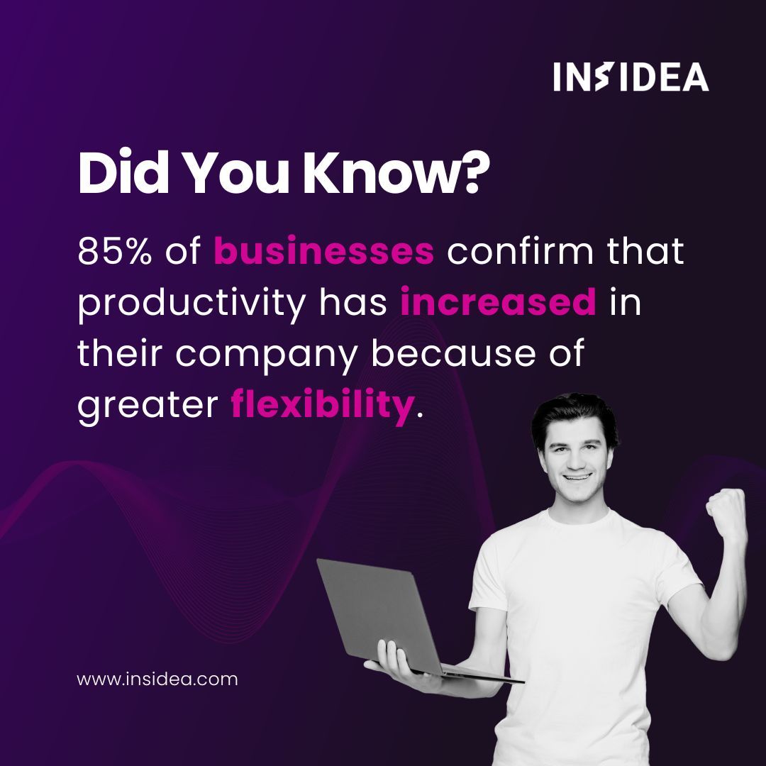 InsideaOfficial's tweet photo. Greater work flexibility is leading to happier teams and soaring productivity! 

At INSIDEA, we believe in the power of flexible work.💫

Want to join a team where your productivity shines? Check out our job openings now 👉 https://t.co/9WKbfPY1a1

#happyteam #remotework #INSIDEA https://t.co/HETa4zRlgQ