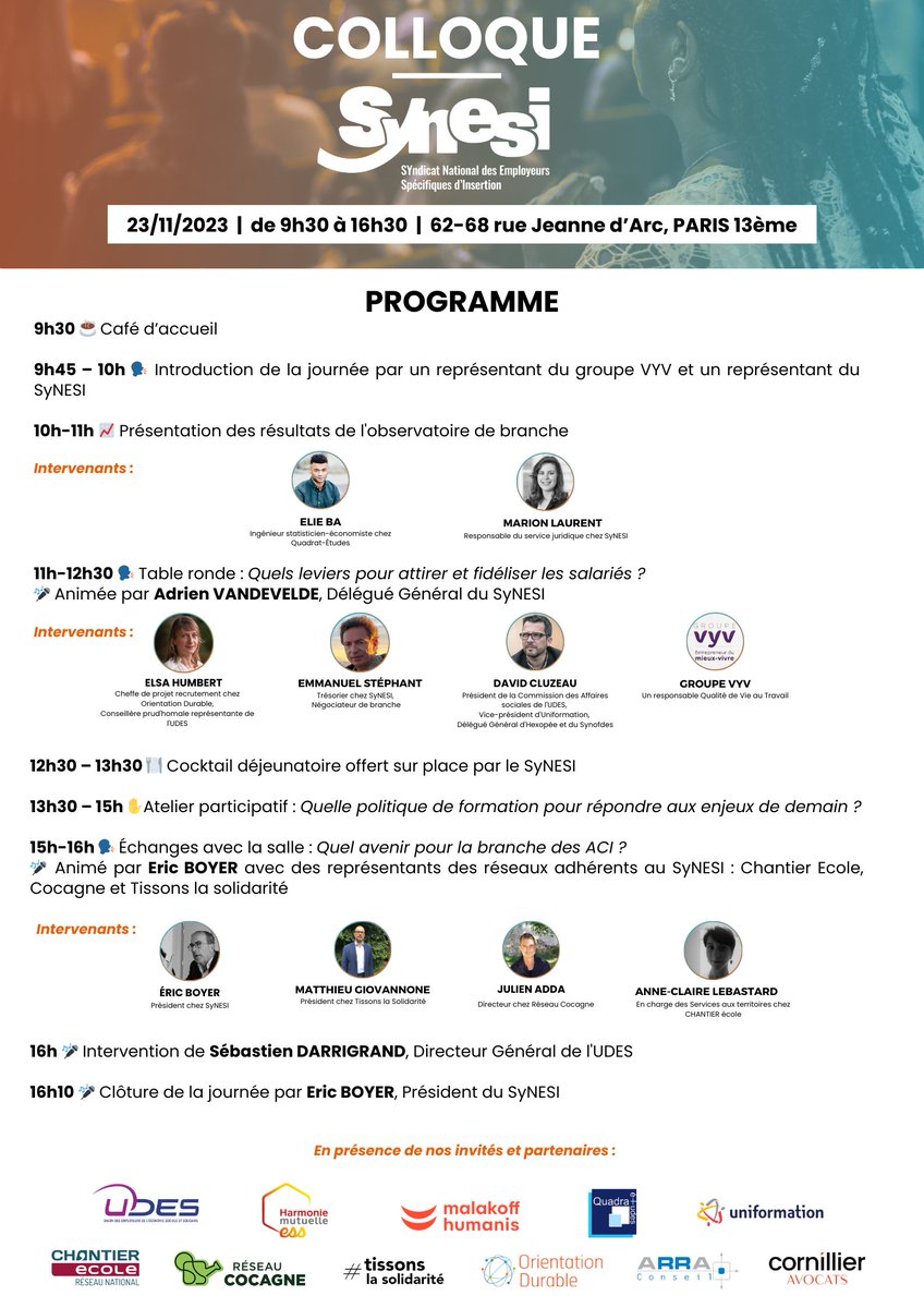 📢 Rejoignez-nous le 23 novembre pour le Colloque SyNESI sur "Réformes, Recrutements, Rémunérations : des défis à relever pour les employeurs de l'IAE".   

🚨 Places disponibles limitées – réservez la vôtre dès maintenant ! 🔗 lnkd.in/etG_64CF 

Explorez le programme👇