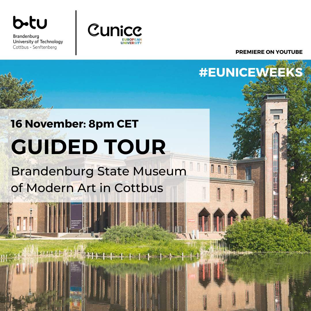 EUNICE_uni_'s tweet photo. 🌍 EUNICE Weeks 2023 🌍
Follow our guided tour at @blmkmuseum: captivating narratives and impressive images await you, where each picture tells a story 🥰
🎥 Watch the premiere on YouTube! 16 Nov 8pm CET: https://t.co/MEWUXQVBLE
#EUNICEweeks #EuropeanUniversity
By @BTU_CS https://t.co/7A00KU7jMd