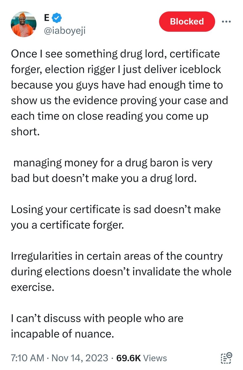I have always said this, a person has to be wicked and evil to support Tinubu.

So if you pity any of his supporters, then you are evil too. Just imagine Lyin.

God forbid.