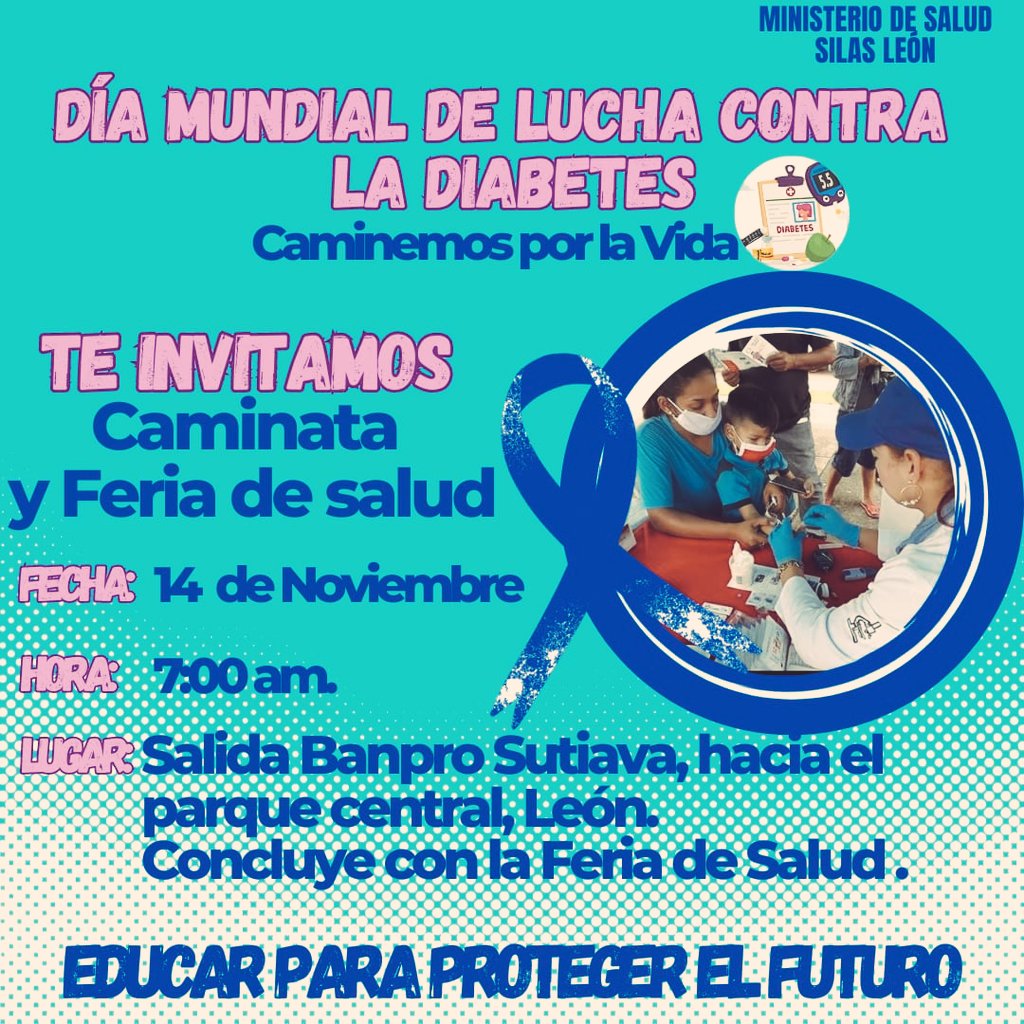 Hoy #14noviembre en Conmemoración al día Mundial de Lucha Contra la Diabetes . Caminemos por la vida #VictoriasDelPueblo #LeonRevolucion.