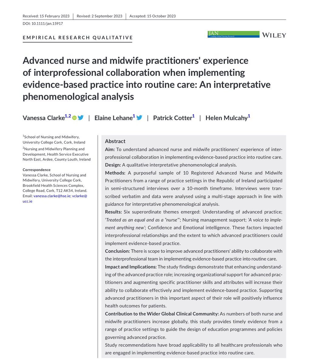 Timely paper with important findings from Dr. Vanessa Clarke et al.  👏👏#NPweek #npweek2023 #NPsLead #nursepractitionerweek