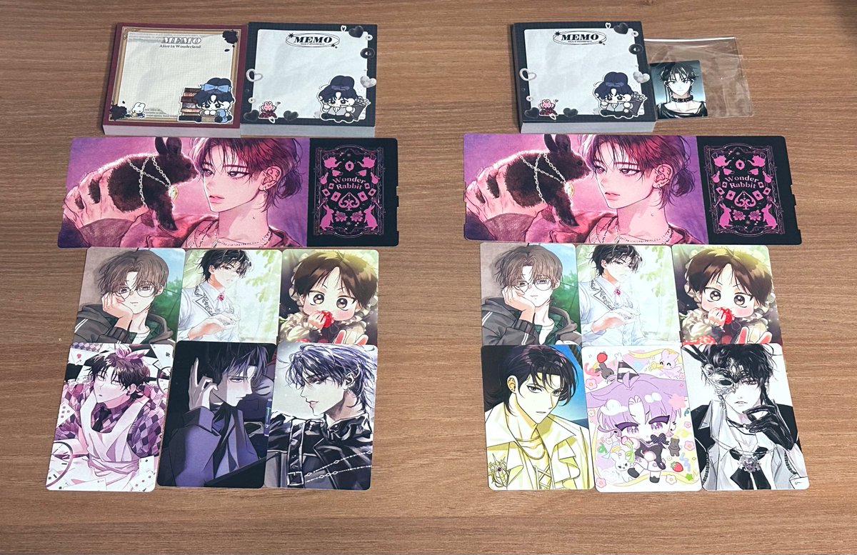 RT 이벤트🐰❣️
원더래빗 럭키드로우 중복이 많아 나눔합니다!
총 2분 뽑아서 왼쪽 구성, 오른쪽 구성 랜덤으로 보내드립니다!
알티만 해주시면 되고 당발은 목요일 밤에 할게요!

(제가 하자에 예민하지 않아 별도로 확인은 안했습니다..! 이 점 괜찮으신 분들만 참여 부탁드립니다!)