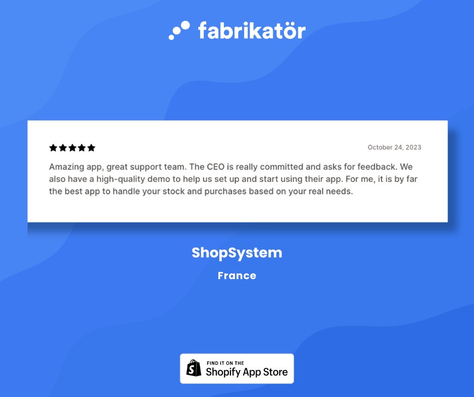 Like ShopSystem, you can manage your inventory and make data-driven decisions for your Shopify store with Fabrikatör.

To experience the full power of Fabrikatör firsthand,
👉 book a 30-minute demo: tinyurl.com/2wmvdd5n

#Inventoryplanning #Shopify #Fabrikatör #d2c