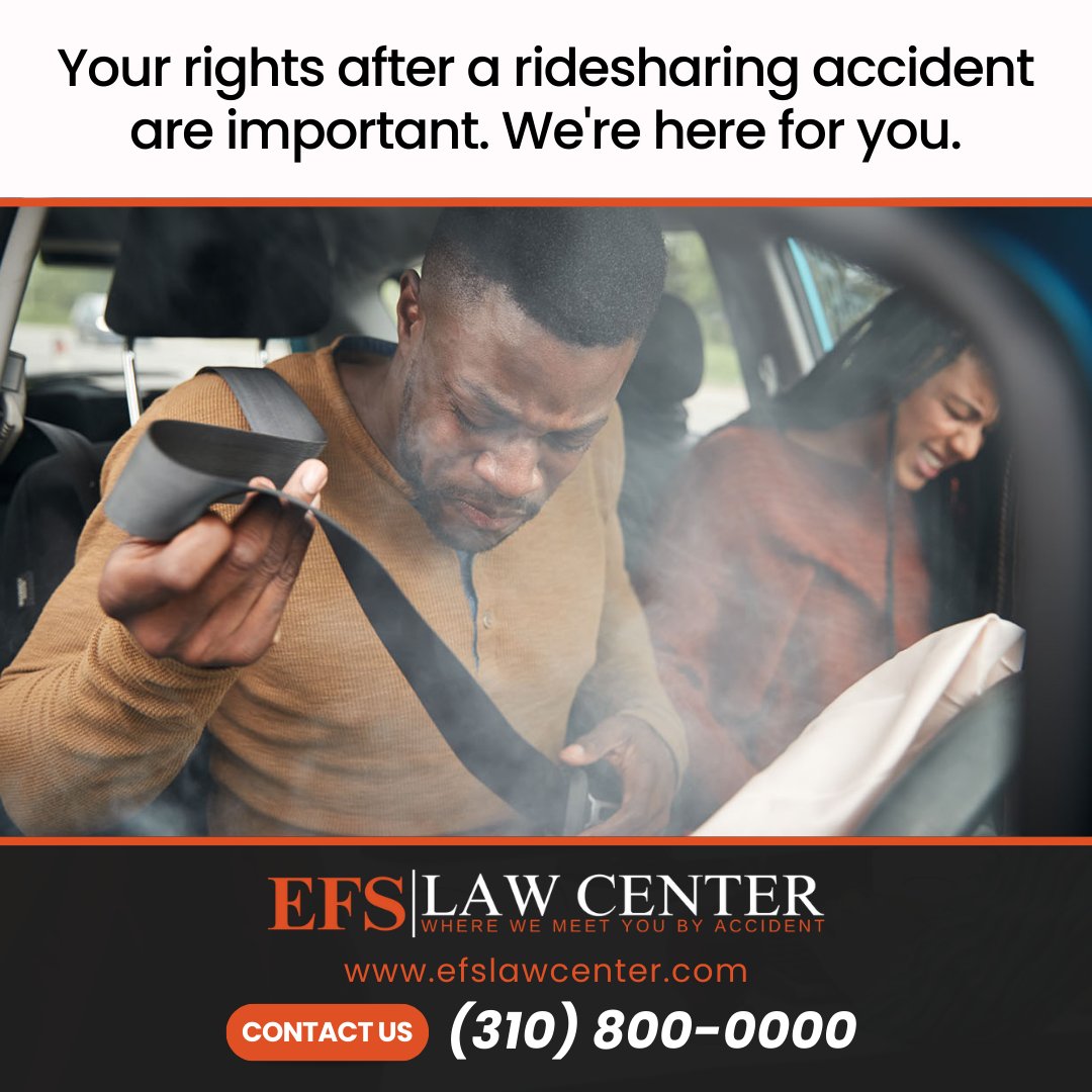 Know your rights after a ridesharing accident! Call (310) 800-0000 for justice and fair compensation. We're dedicated to helping you recover physically and financially. #LegalRights #CompensationMatters