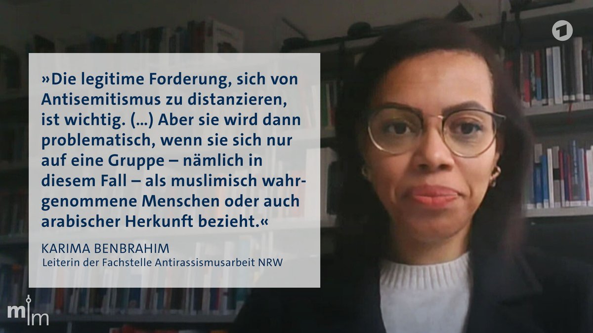 Die Leiterin der Fachstelle für Antirassismusarbeit in NRW hat heute im #mittagsmagazin @DasErste die Dringlichkeit betont, antimuslimischen Rassismus ernster zu nehmen: Sie fordert die Bundesregierung auf, Muslime besser zu schützen & gegen antimuslimische Straftaten vorzugehen.