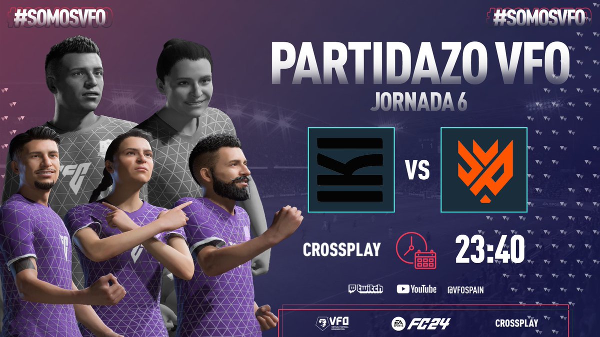 VFO España (@vfospain) on Twitter photo 💻Hoy, en el #PartidazoVFO...
Se enfrentan <a href="/TeamEliteVFO/">TeamLaElite</a> y <a href="/orangemecanic1/">ORANGE MECANIC (NO PROFIT ASOCIACIÓN)</a> para corregir el rumbo en el inicio liguero
<a href="/IKITeam/">IKI Team</a> y <a href="/LyokFoxEAFCPS5/">LyokFox eSports</a>, separados por un punto, se van a jugar la posición para seguir la estela de los líderes
🎙️<a href="/SeeergioGM/">Sergio González</a> <a href="/Mati_Bernstein/">Mati Bernstein 🎤</a>
🔗⬇️ 💻Hoy, en el #PartidazoVFO...
Se enfrentan <a href="/TeamEliteVFO/">TeamLaElite</a> y <a href="/orangemecanic1/">ORANGE MECANIC (NO PROFIT ASOCIACIÓN)</a> para corregir el rumbo en el inicio liguero
<a href="/IKITeam/">IKI Team</a> y <a href="/LyokFoxEAFCPS5/">LyokFox eSports</a>, separados por un punto, se van a jugar la posición para seguir la estela de los líderes
🎙️<a href="/SeeergioGM/">Sergio González</a> <a href="/Mati_Bernstein/">Mati Bernstein 🎤</a>
🔗⬇️