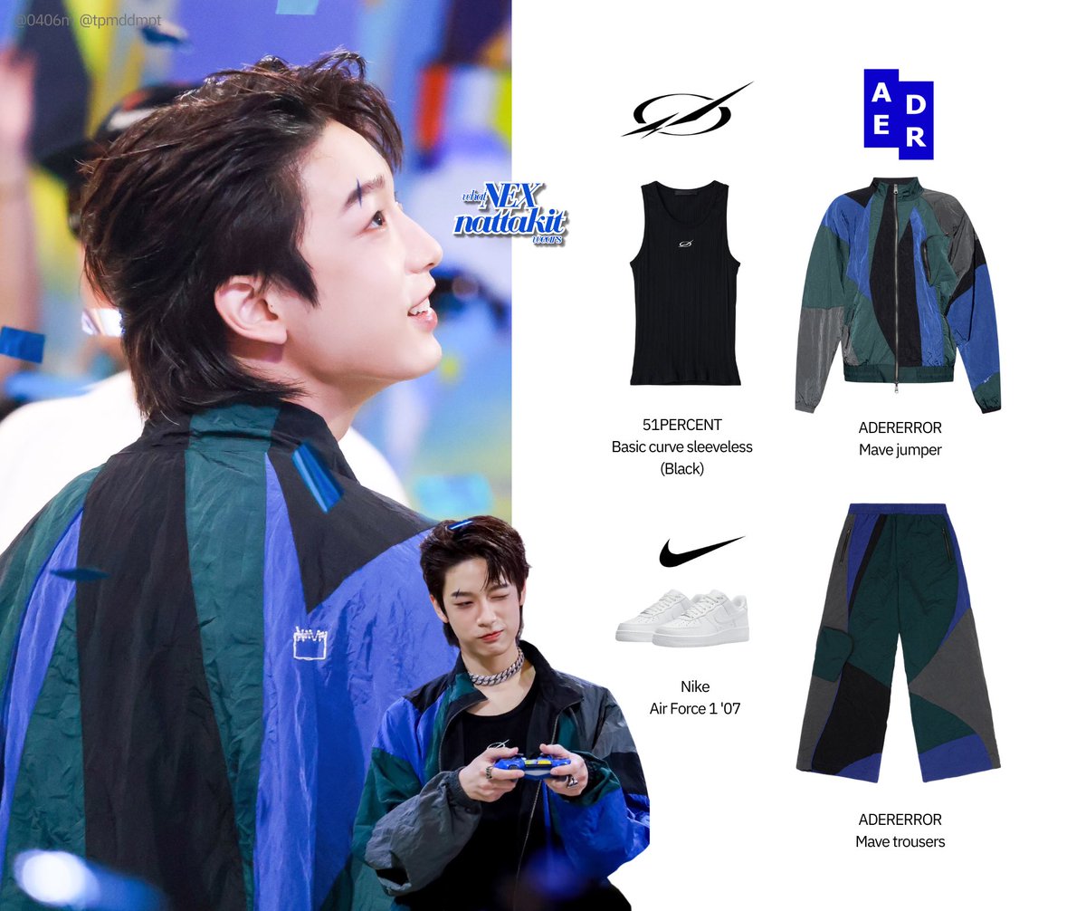 WhatNEXwears_'s tweet image. What NEX wears : NEX for
#SiamCenterxXEVAx789

#ADERERROR @_adererror 
🧥 Mave Jumper
👖 Mave Trousers
#51PERCENT
🎽 Basic curve sleeveless
#Nike @Nike 
👟 Air Force 1 '07

#NEXnattakit
#BUSbecauseofyouishine
#whatNEXwears