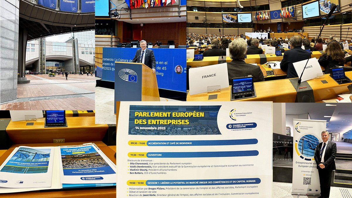 Notre #reseauCCI régional ☑️est présent dans la délégation France du #PEE2023 
🇪🇺 Une dizaine d'#entrepreneurs de la #regionSud siègent ce jour dans l'hémicycle du #ParlementEuropéen à Bruxelles pour échanger avec leurs pairs sur les enjeux #compétitivité #energie #industrie
