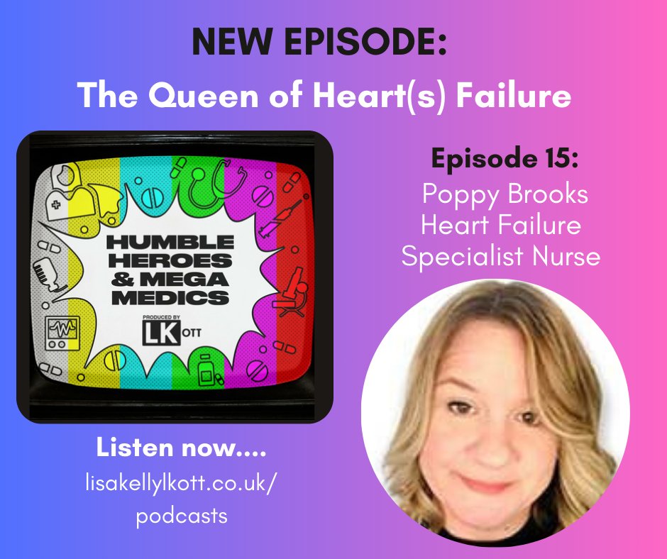 On Ep 15 we meet @PoppyBrooks1, Chair of the BSH Nurse Forum - so relevant on #WorldDiabetesDay as heart failure occurs in 22% of people with diabetes. Poppy passionately champions the HF #nursespecialist role and investment in this area. Listen here: lisakellylkott.co.uk/podcasts