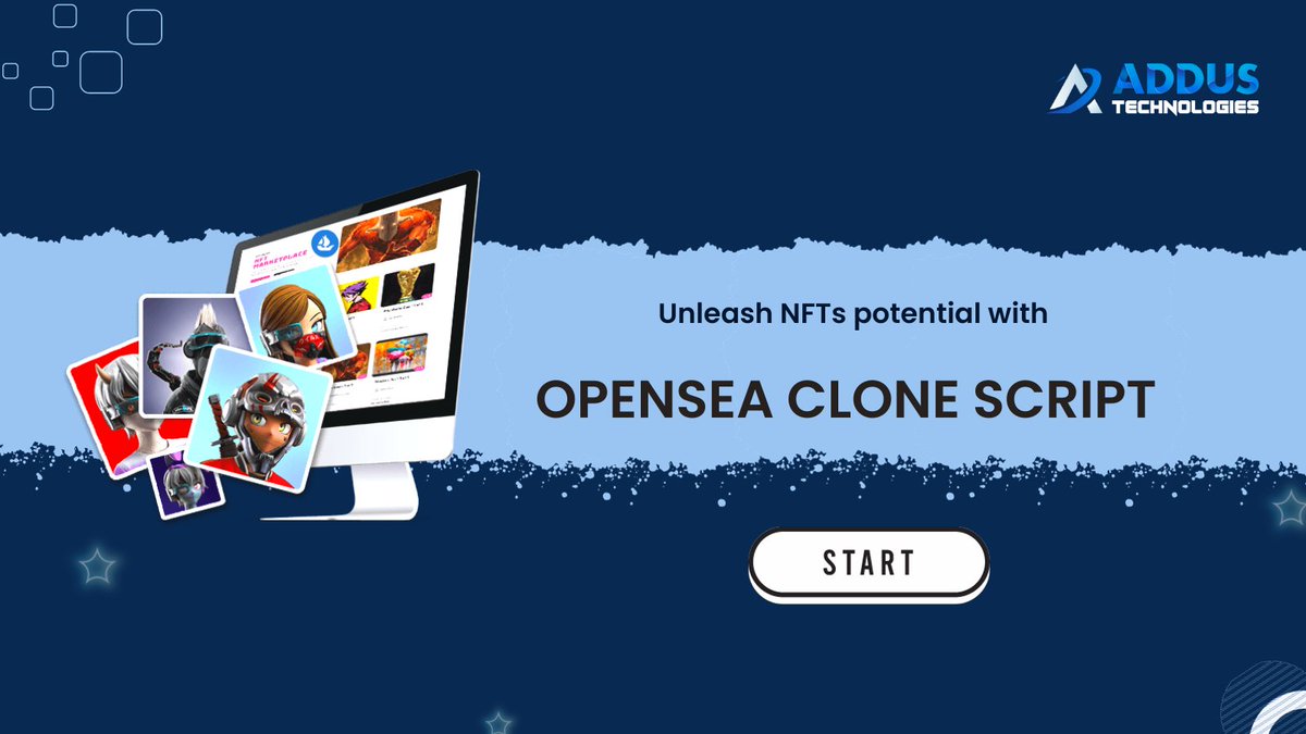 addustech's tweet image. 🚀 Unleash the Power of NFTs with Our OpenSea Clone Script! 🌐
Embark on a groundbreaking journey into the world of digital assets and #NFTs with our cutting-edge #OpenSeaCloneScript
🚀 Launch Your NFT Marketplace - addustechnologies.com/opensea-clone-…
#startups #entrepreneurs #opensea